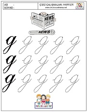 g harfi çizgi çalışması